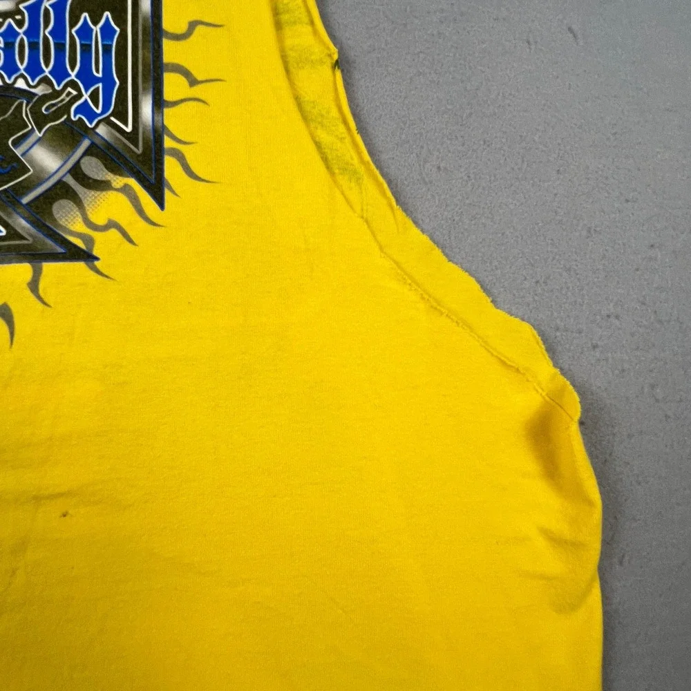Vintage Myrtle Beach Bike Rally Tank Mens XL Yellow 2006 Custom Cut Muscle Tee